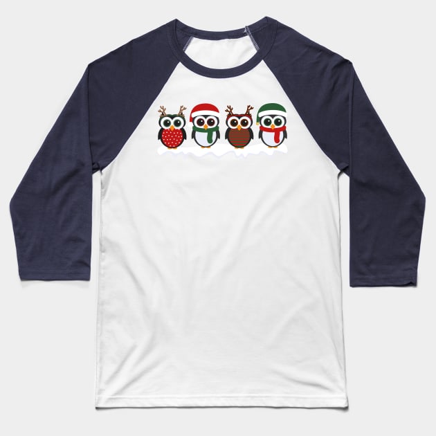 Christmas Penguins Baseball T-Shirt by everinseason